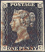 1840 1d Black Plate 1b 'CC'