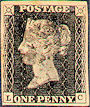 1840 1d Black Plate 10 'LC' THIN PAPER