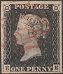1840 1d Intense Black Plate 1b 'EE'