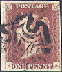 1841 1d Red Plate 8 'KA'
