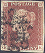 1841 1d Red Plate 10 'KE'