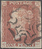 1841 1d Red Plate 1B 'GG'