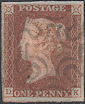 1841 1d Red Plate 2 'DK'