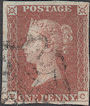 1841 1d Red Plate 11 'EC'