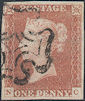 1841 1d Red Plate 2 'NC'