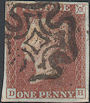 1841 1d Red Plate 10 'DH' State 2