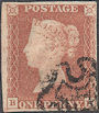 1841 1d Red Plate 9 'BH'