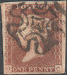 1841 1d Red Plate 2 'OC' CV