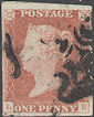 1841 1d Red Plate 1c 'LB'