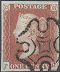 1841 1d Red-brown Plate 5 'PH'