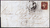 1841 1d Red 'Black' Plate 1b 'BK'