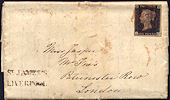 1840 1d Black Plate 2 'IG' ORANGE MX