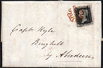 1840 1d Intense Black Plate 1b 'AB'