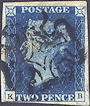1840 2d Deep Blue Plate 2 'KB'