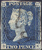 1840 2d Steel Blue Plate 1 'DK'