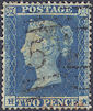 1854 2d Pale Blue SG20 Plate 4 'HA'