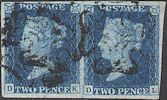 1840 2d Deep Blue Plate 2 'DK-DL'