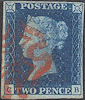 1840 2d Deep Blue Plate 2 'CB' Red MX