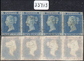 1851 2d Blue ES16 Plate 4 'QG-QJ' Lavender paper