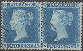 1855 2d Blue F2 Plate 4 'NG-NH'