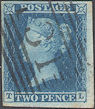 1849 2d Deep Full Blue ES12d Plate 3 'TL'