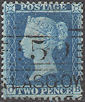 1855 2d Blue F3 Plate 5 'OB'