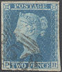 1849 2d Pale Blue ES13 Plate 4 'DH'