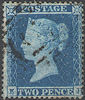 1854 2d Deep Blue F1(1) Plate 4 'EH'