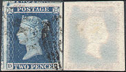 1851 2d 'Violet'-Blue ES16 Plate 4 'DG' Lavender paper