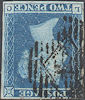 1841 2d Blue ES11a Plate 3 'LC' Watermark Inverted