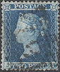 1855 2d Blue F2 Plate 4 'JB'