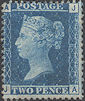 1859 2d Blue SG45/G2 Plate 8 'JA' Unmounted Mint