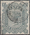 1878 10s Greenish-grey SG128 Plate 1 'GF' CDS