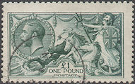1913 £1 Deep Green 'Seahorse' SG403