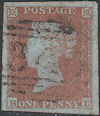 1851 1d Red Plate 110 'HL'