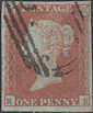 1851 1d Red Plate 107 'RK'