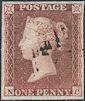1849 1d Red Plate 94 'NC'