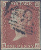 1853 1d Red Plate 175 'RG'