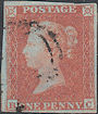 1852 1d Orange-brown Plate 150 'BC'