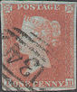 1852 1d Orange-brown Plate 144 'IH'