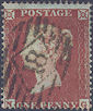 1854 1d Red C1 Plate 170 'NG'