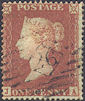 1851 1d Red CE2 Plate 98 'JA' Archer Perf