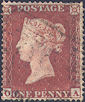 1854 1d Brick-red C1(3) Plate 203 'OA'