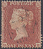 1854 1d Red C1i Plate R2 'BB' DOUBLE PERFS