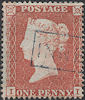 1854 1d Red C1yb Plate 204 'II' Blue Cancel