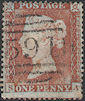 1854 1d Red C1 Plate 176 'SA' STATE 2