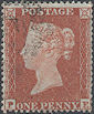 1854 1d Red C1 Plate 163 'PE'