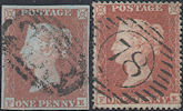 1849/51 1d Red BS81/CE2 Plate 97 'FE' Archer Perf Matched Pair