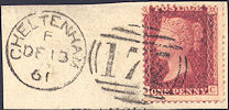1857 1d Rose-red C12 Plate 51 'OC' dated piece