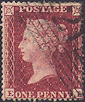 1857 1d Rose-red C11 Plate 52 'CL'